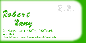 robert many business card